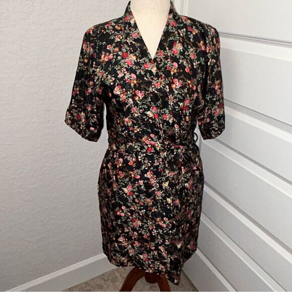 Vintage Ilese Stevens Floral Short Robe with Belt - Picture 12 of 12